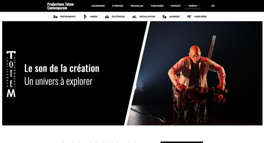 Home page of Totem Contemporain website