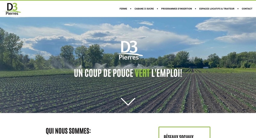 Page d'accueil du site D-Trois-Pierres
